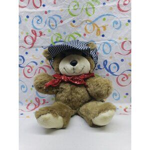 Trudy 1983 Teddy Bear Train Engineer Plush Stuffed Toy Soft Cuddly Vintage